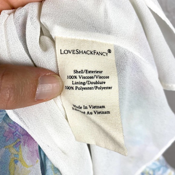 LoveShackFancy Ivoire Floral Chiffon Mini Dress Size Small - Picture 11 of 14